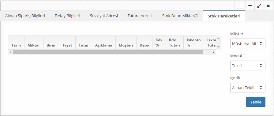 Alınan Sipariş Nasıl Oluşturulur?
